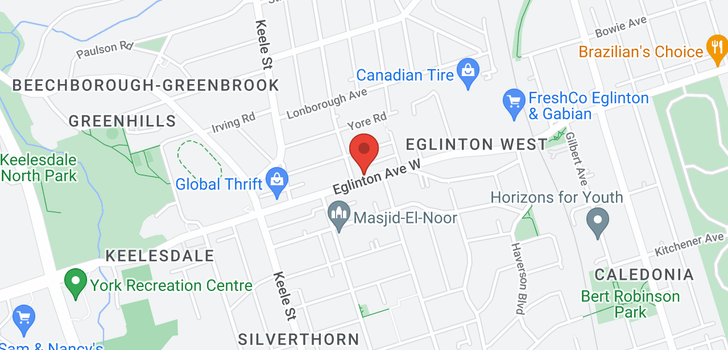 map of 2534 EGLINTON AVE W